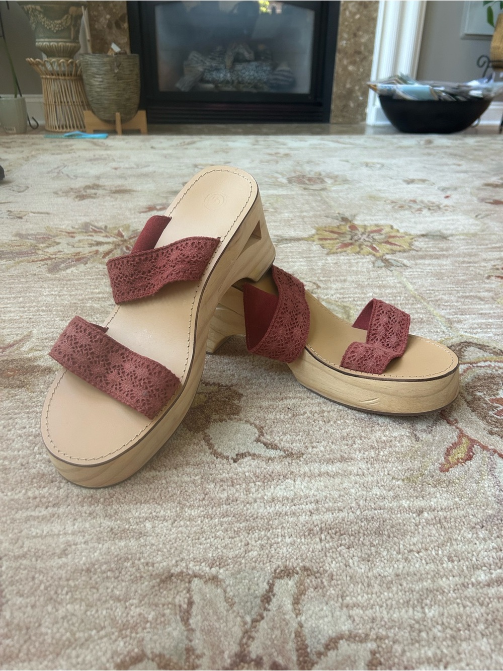 Urban Outfitters Wooden Wedge Heels